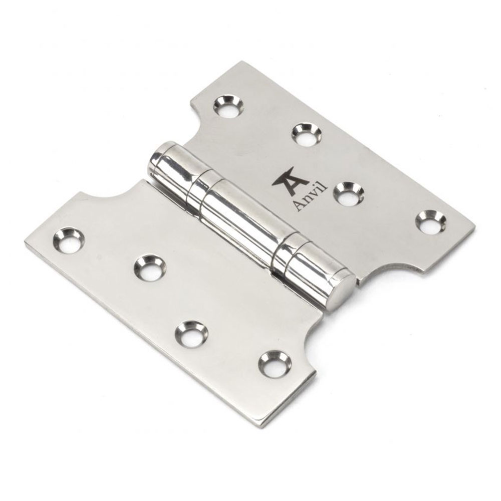 From the Anvil 4 Inch (102mm x 102mm) Parliament Hinge (Sold in Pairs) - Polished Stainless Steel